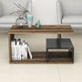 Hanah Home Arte 2040 Mesa de centro Nogal oscuro y mármol negro